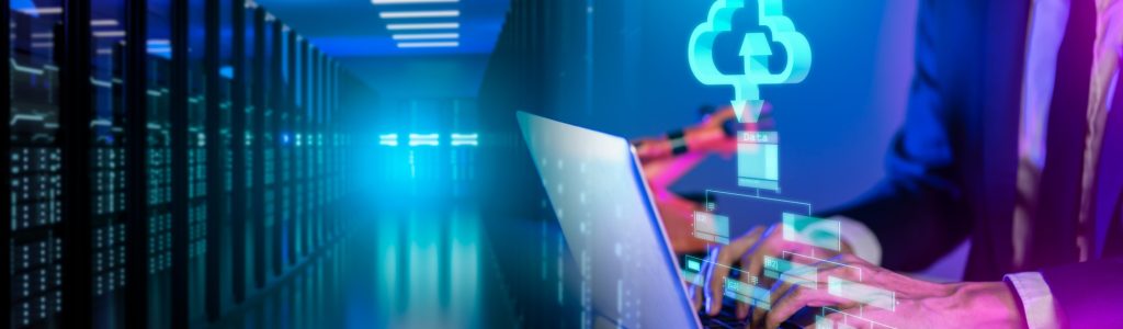 Cloud,Computing,digital,Technology,data,Exchange,And,Futuristic,Technology,Concept.businessman,Working,Modern